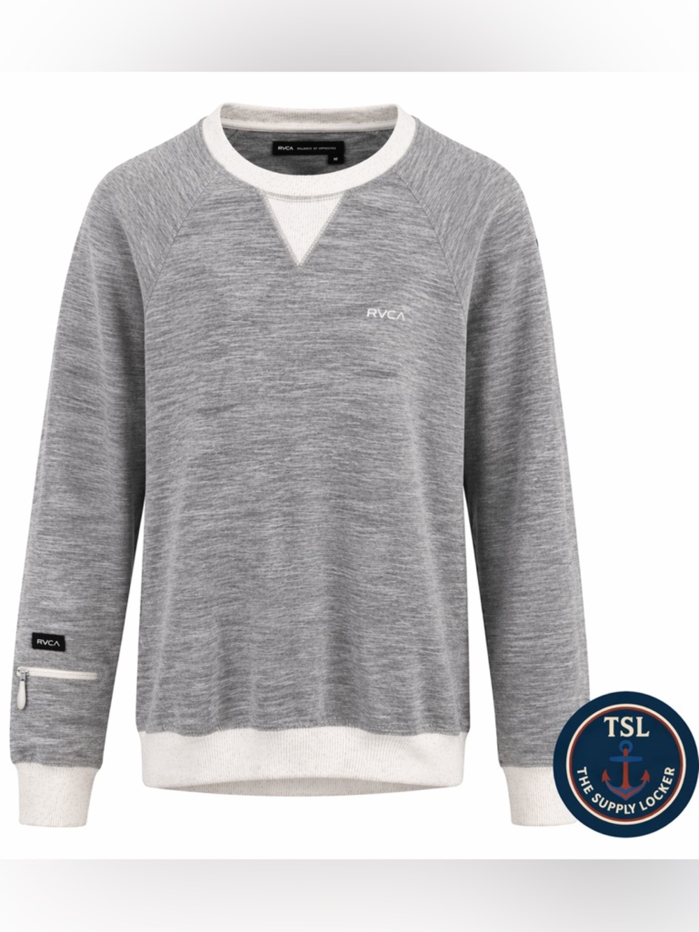 RVCA Gray Crewneck Sweatshirt Mens Medium Long Sleeve Pullover